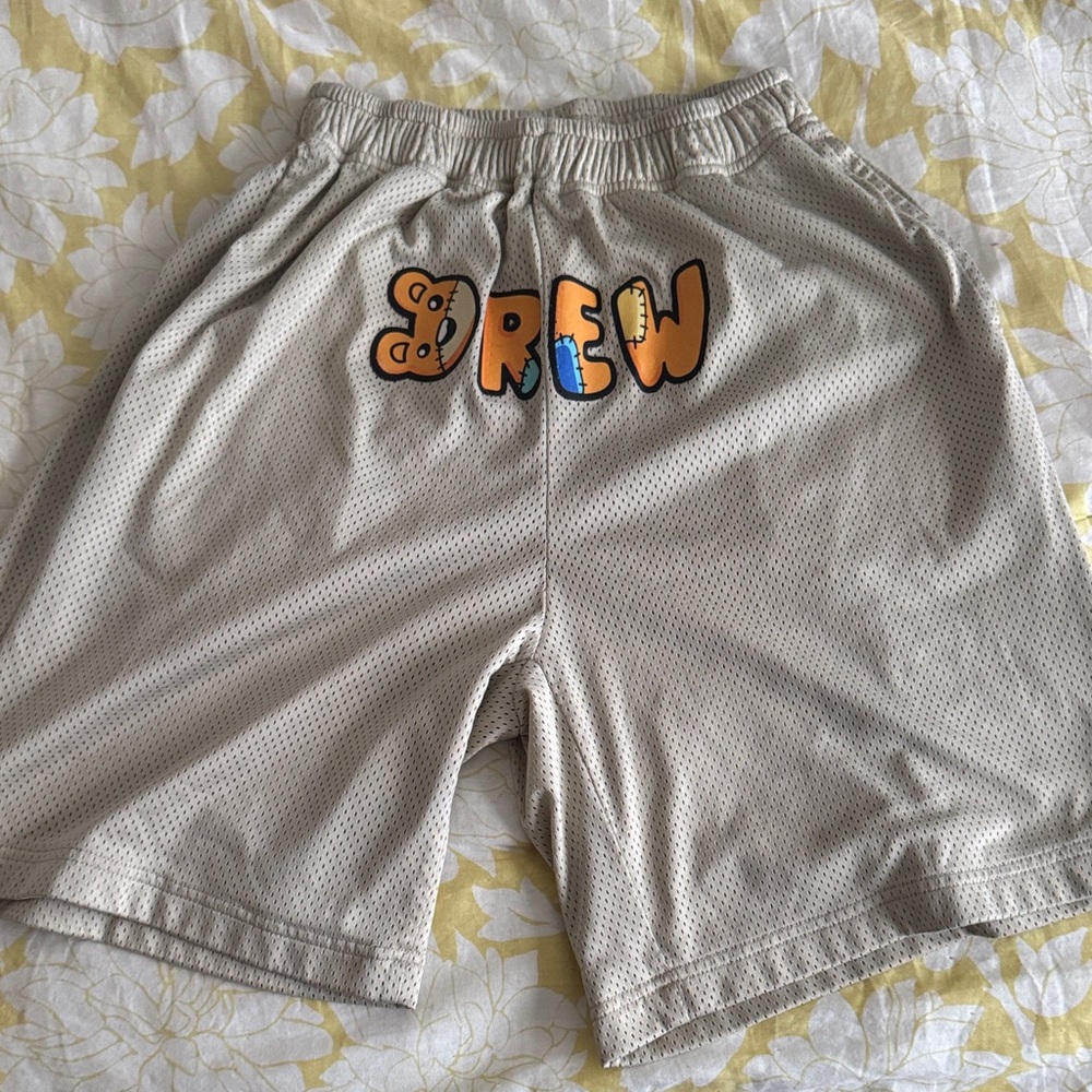 Drew House Tan Mesh Shorts with Bear logo